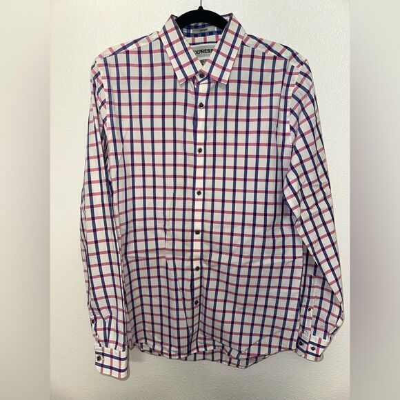 Express Other - Express Men’s Pink & Blue Dress Shirt